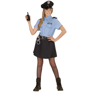 VESTITO CARNEVALE + ACCESSORI POLIZIOTTA COSTUME PISTOLA MANETTE 5/7 ANNI TRAVESTIMENTO - 0400+2413D+2775P