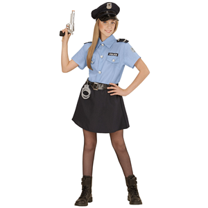 VESTITO CARNEVALE + ACCESSORI POLIZIOTTA COSTUME PISTOLA MANETTE 5/7 ANNI TRAVESTIMENTO - 0400+2413D+2775P