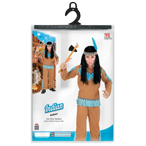 VESTITO CARNEVALE + ACCESSORI INDIANO COSTUME SET ARCIERE TRAVESTIMENTO 8/10 ANNI- 0667+27935