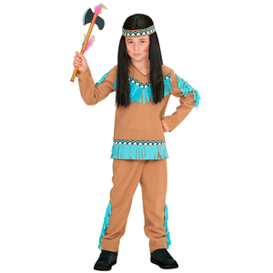 VESTITO CARNEVALE + ACCESSORI INDIANO COSTUME SET ARCIERE TRAVESTIMENTO 8/10 ANNI- 0667+27935