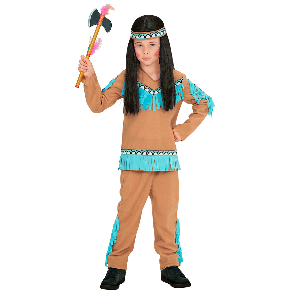 VESTITO CARNEVALE + ACCESSORI INDIANO COSTUME SET ARCIERE TRAVESTIMENTO 8/10 ANNI- 0667+27935