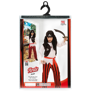 VESTITO CARNEVALE + ACCESSORI PIRATA COSTUME SCIABOLA 8/10 ANNI TRAVESTIMENTO - 0723+7007B