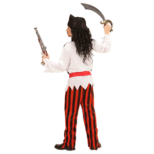 VESTITO CARNEVALE + ACCESSORI PIRATA COSTUME SCIABOLA 8/10 ANNI TRAVESTIMENTO - 0723+7007B