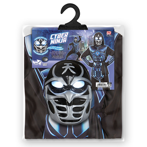 COSTUME VESTITO ABITO TRAVESTIMENTO CARNEVALE BAMBINO CYBER NINJA