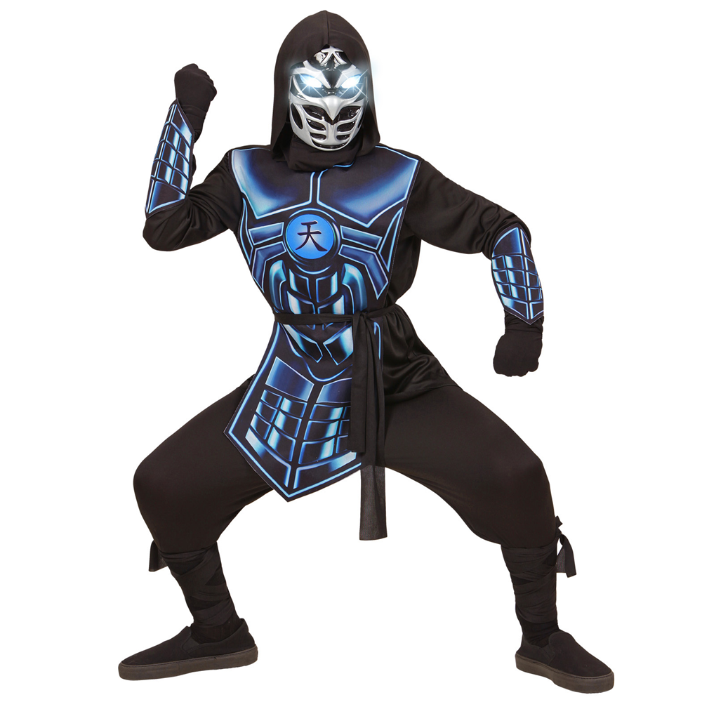 COSTUME VESTITO ABITO TRAVESTIMENTO CARNEVALE BAMBINO CYBER NINJA