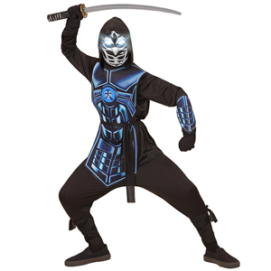 COSTUME VESTITO ABITO TRAVESTIMENTO CARNEVALE BAMBINO CYBER NINJA