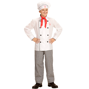 VESTITO CARNEVALE + ACCESSORI CUOCO DIVISA CAPPELLO MESTOLI IN LEGNO 2/3 ANNI TRAVESTIMENTO - 0861+30830