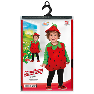 COSTUME VESTITO ABITO TRAVESTIMENTO CARNEVALE BAMBINA FRAGOLINA