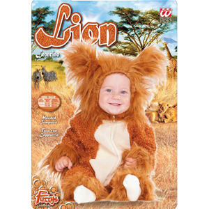 COSTUME VESTITO ABITO TRAVESTIMENTO CARNEVALE BAMBINO LEONCINO FUZZY