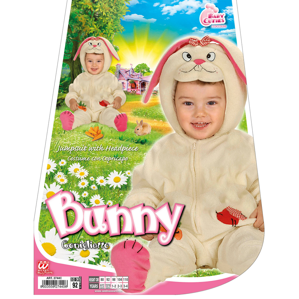 COSTUME VESTITO ABITO TRAVESTIMENTO CARNEVALE BAMBINO CONIGLIETTO-