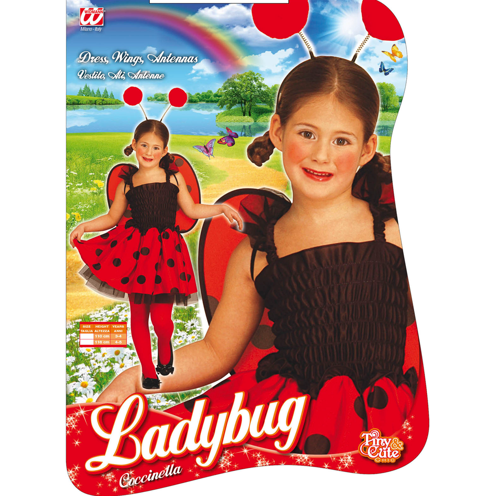 COSTUME VESTITO ABITO TRAVESTIMENTO CARNEVALE BAMBINA LADYBUG COCCINELLA