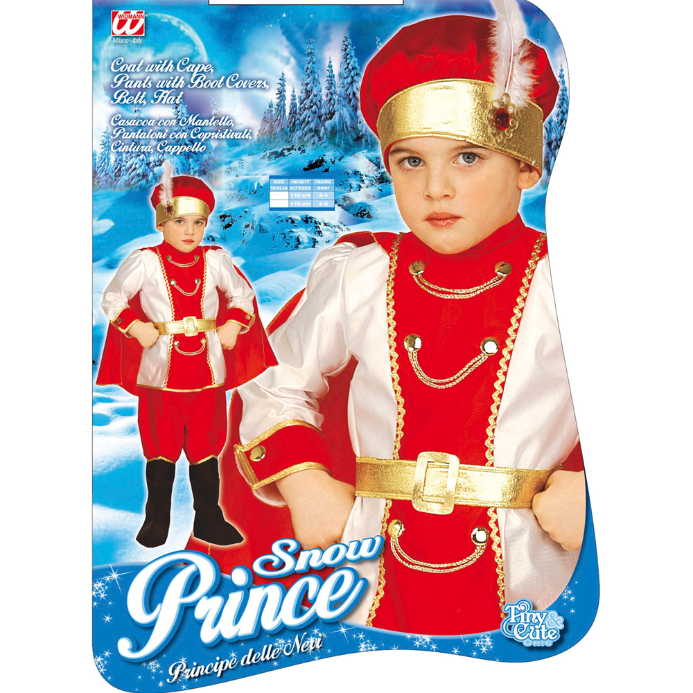 COSTUME VESTITO ABITO TRAVESTIMENTO CARNEVALE BAMBINO PRINCIPE DELLE NEVI