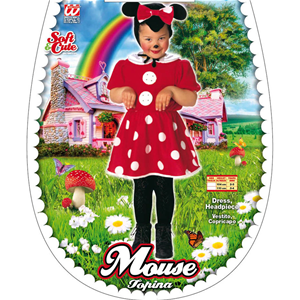 COSTUME VESTITO ABITO TRAVESTIMENTO CARNEVALE BAMBINA TOPINA-