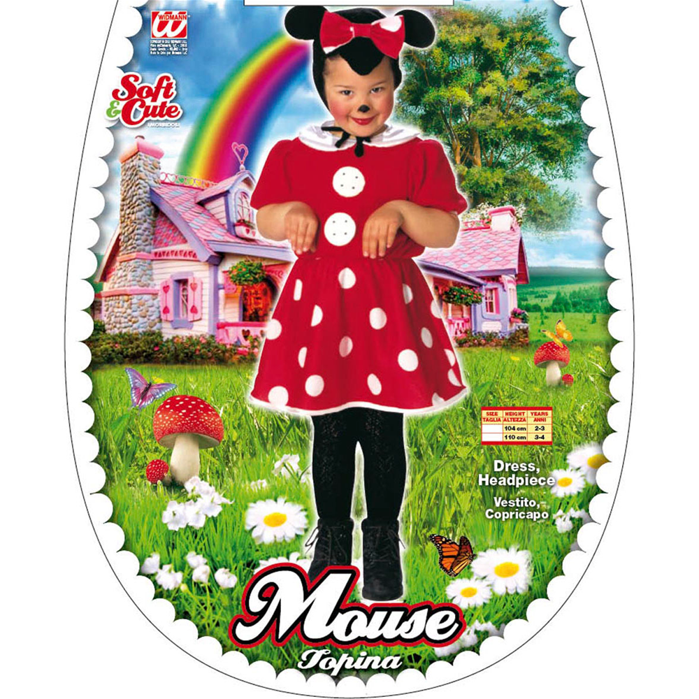 COSTUME VESTITO ABITO TRAVESTIMENTO CARNEVALE BAMBINA TOPINA-