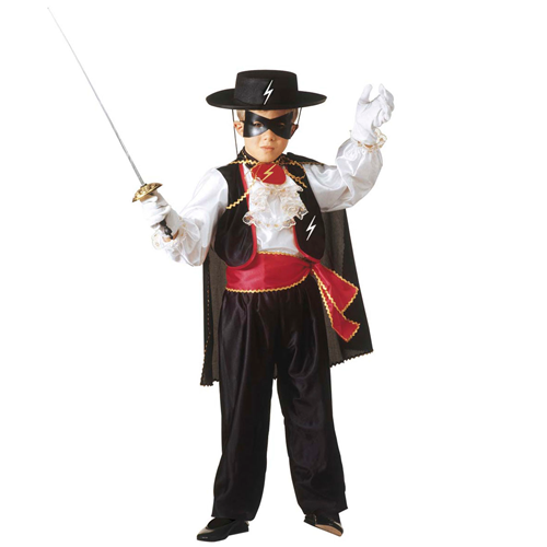 COSTUME VESTITO ABITO TRAVESTIMENTO CARNEVALE BAMBINO ZORRO EROE BANDITO MASCHERATO