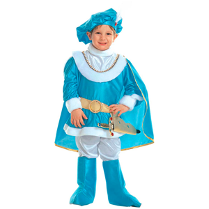 VESTITO CARNEVALE + ACCESSORI PRINCIPE AZZURRO COSTUME PUGNALE CON GEMME E FODERO 4/5 ANNI TRAVESTIMENTO - 3691+7003P