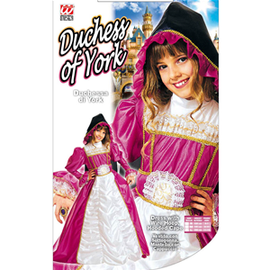 COSTUME VESTITO ABITO TRAVESTIMENTO CARNEVALE BAMBINA DUCHESSA DI YORK