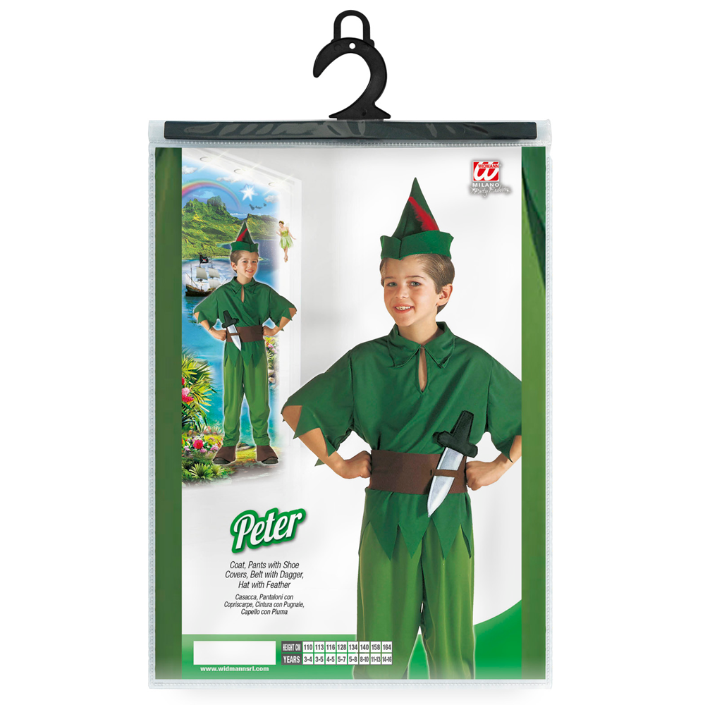 COSTUME VESTITO ABITO TRAVESTIMENTO CARNEVALE BAMBINO PETER