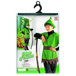 VESTITO CARNEVALE + ACCESSORI ROBIN HOOD CASACCA PANTALONI CAPPELLO ARCO 8/10 ANNI TRAVESTIMENTO - 3836+23935