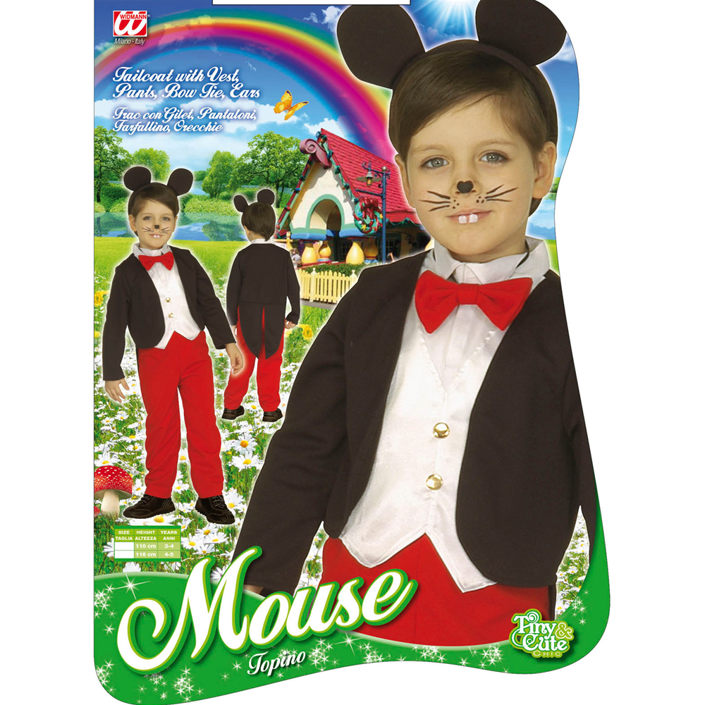 COSTUME VESTITO ABITO TRAVESTIMENTO CARNEVALE BAMBINO TOPINO -