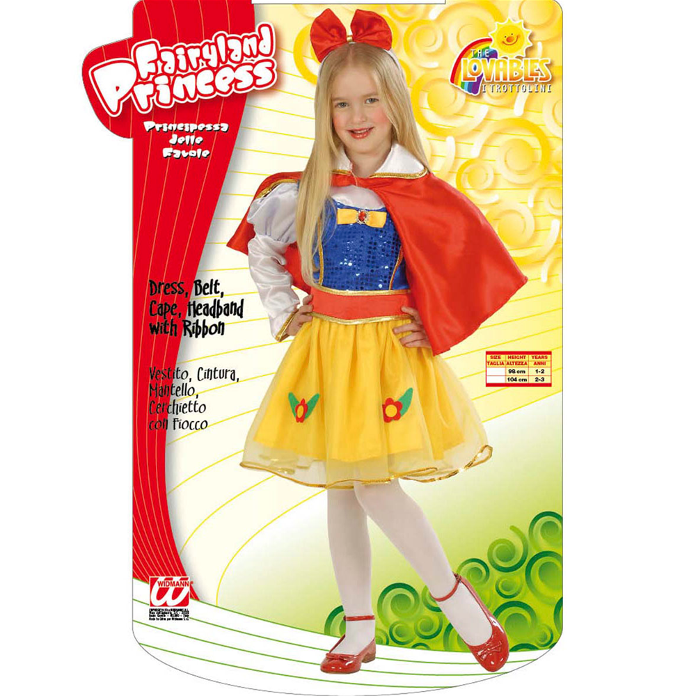 COSTUME VESTITO ABITO TRAVESTIMENTO CARNEVALE BAMBINA PRINCIPESSA DELLE FAVOLE