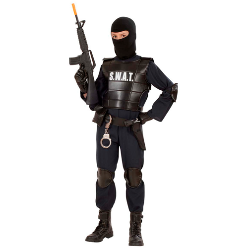 COSTUME VESTITO ABITO TRAVESTIMENTO CARNEVALE BAMBINO AGENTE SWAT
