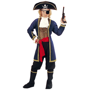 VESTITO CARNEVALE + ACCESSORI PIRATA DEI 7 MARI COSTUME CAPPELLO PISTOLA 11/13 ANNI TRAVESTIMENTO - 5560+04859