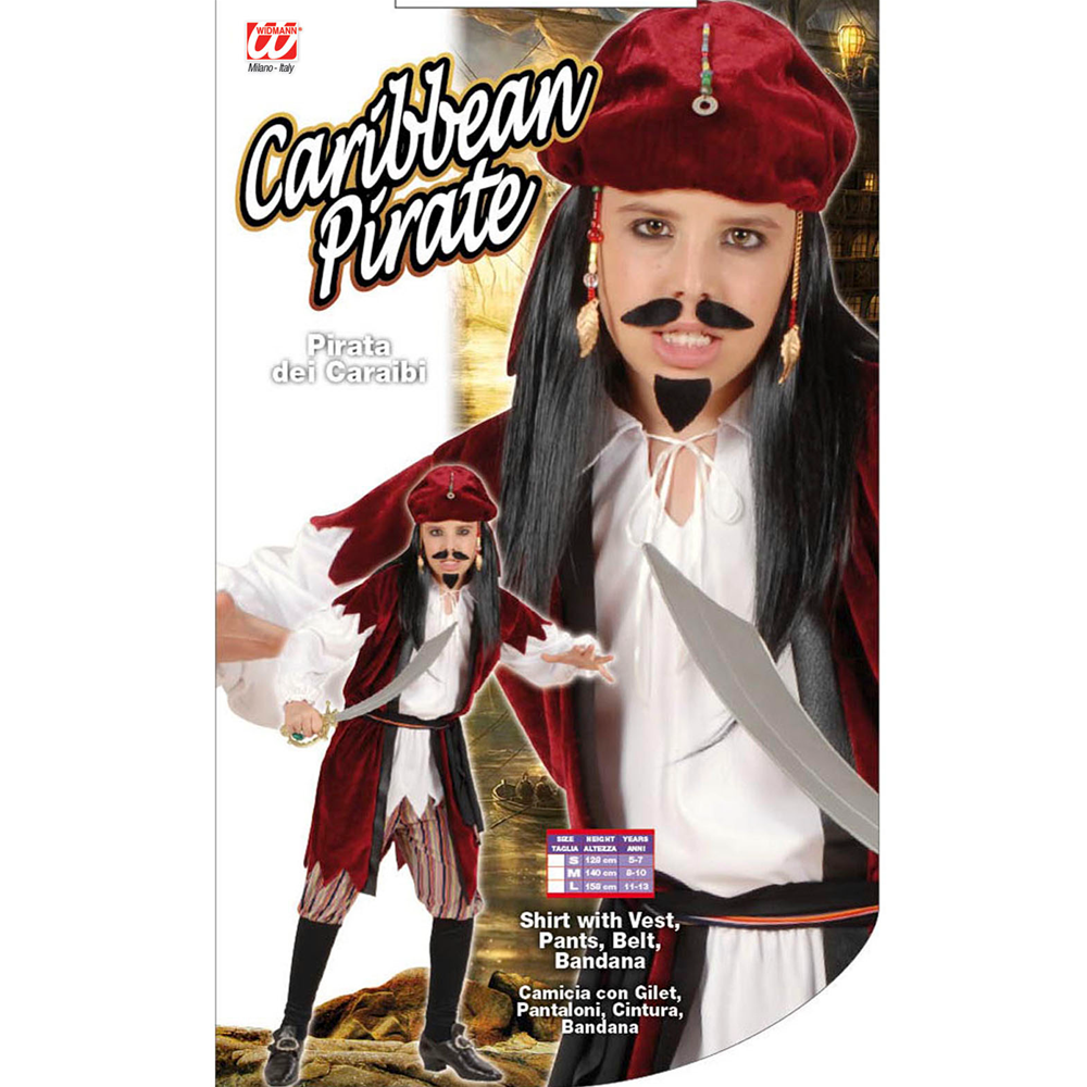 COSTUME VESTITO ABITO TRAVESTIMENTO CARNEVALE BAMBINO PIRATA DEI CARAIBI