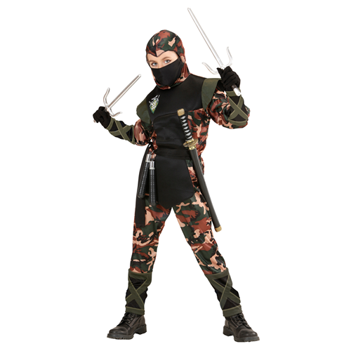 COSTUME VESTITO ABITO TRAVESTIMENTO CARNEVALE BAMBINO SOLDATO NINJA