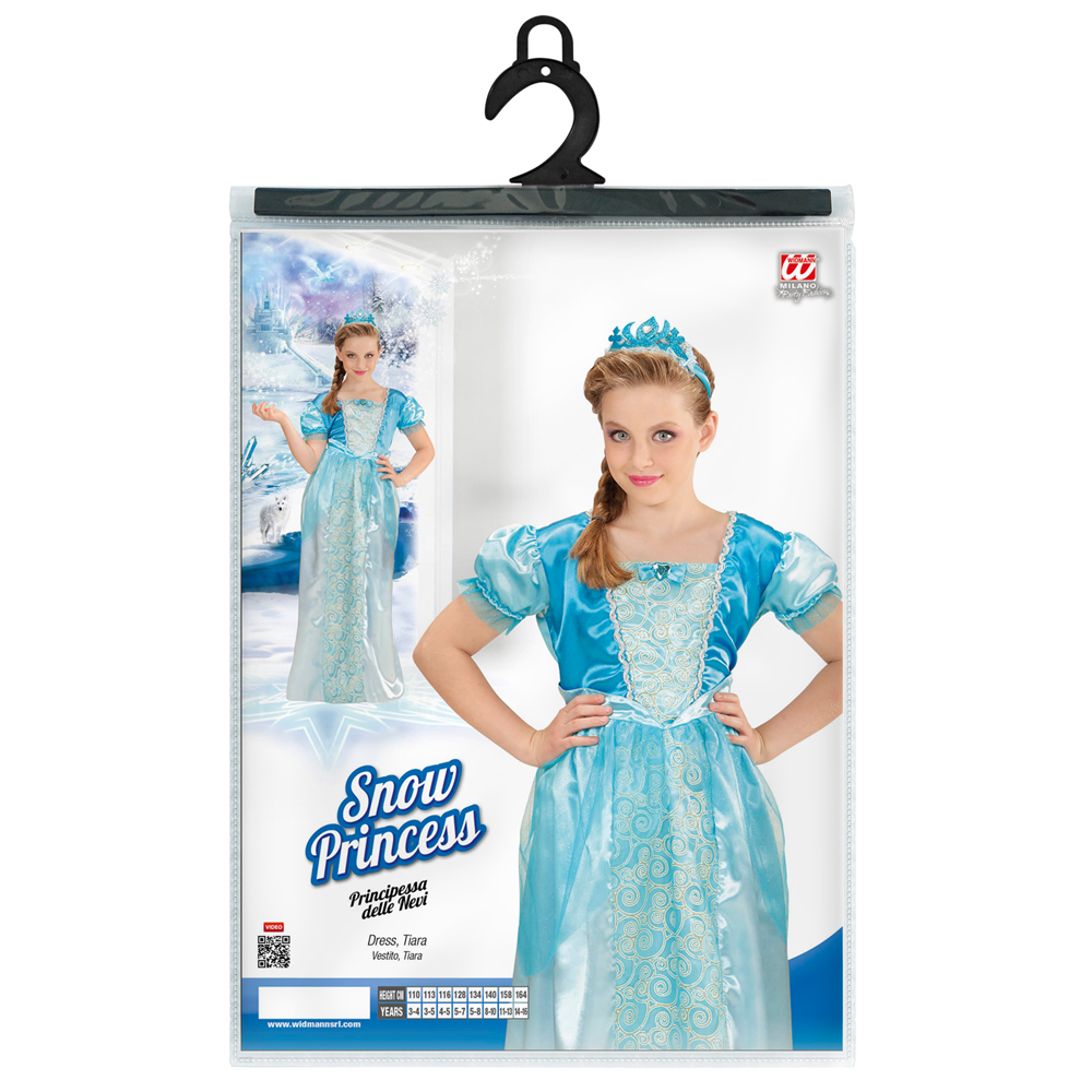 COSTUME VESTITO ABITO TRAVESTIMENTO CARNEVALE BAMBINA PRINCIPESSA DELLE NEVI