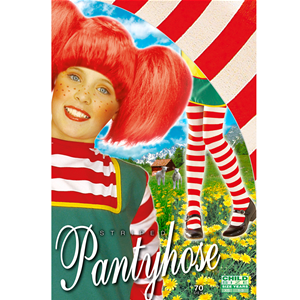 VESTITO CARNEVALE + ACCESSORI NAUGHTY GIRL PIPPI COSTUME PARRUCCA CALZE 4/5 ANNI TRAVESTIMENTO - 3607+01234+6288M