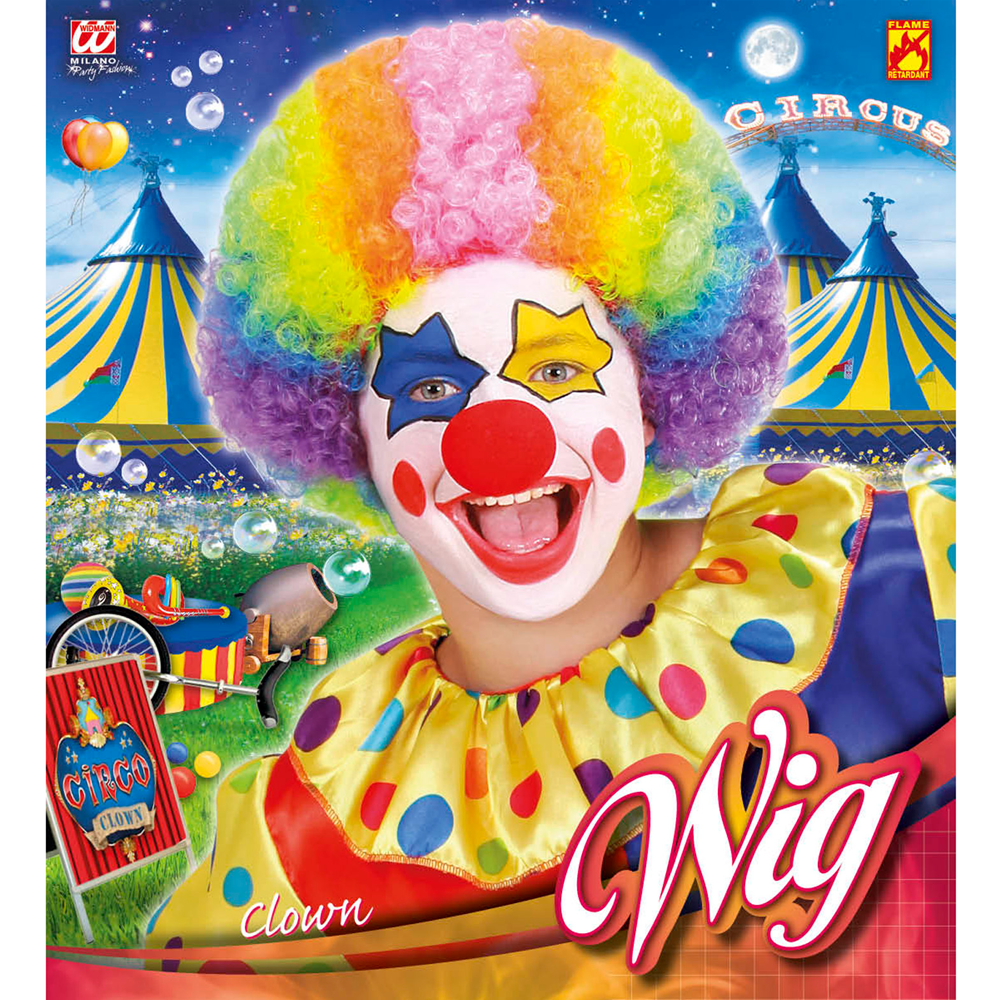VESTITO CARNEVALE + ACCESSORI CLOWN COSTUME PARRUCCA TROMBA SET TRUCCO CON NASO 4/5 ANNI TRAVESTIMENTO - 0257+4044N+74590+2720T