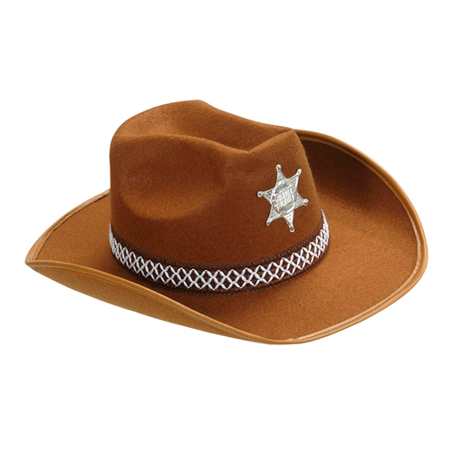CAPPELLO SCERIFFO COWBOY ACCESSORI PER ABITO VESTITO TRAVESTIMENTO CARNEVALE BAMBINO