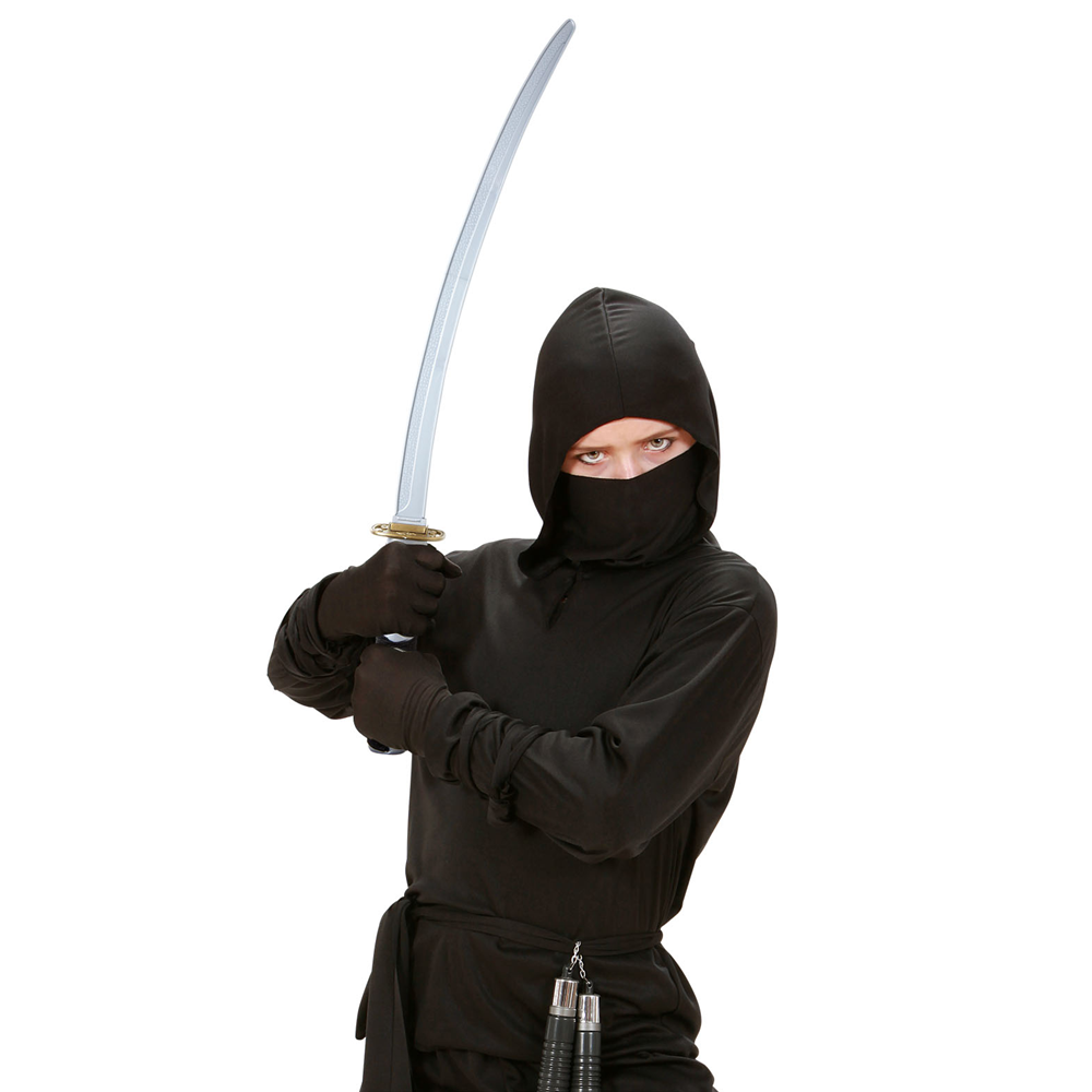 VESTITO CARNEVALE + ACCESSORI POWER NINJA COSTUME SPADA GIAPPONESE CON FODERO 8/10 ANNI TRAVESTIMENTO - 3875+2728Q