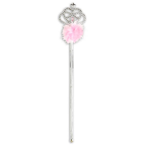 BACCHETTA SCETTRO CON MARABOU ROSA ACCESSORI PER ABITO VESTITO TRAVESTIMENTO CARNEVALE BAMBINA