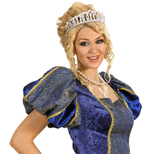CORONA DI PERLE MODELLABILE ACCESSORI PER ABITO VESTITO TRAVESTIMENTO CARNEVALE BAMBINA