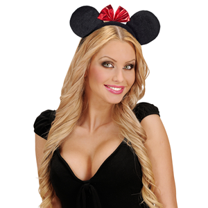 ORECCHIE TOPINA CON CERCHIETTO ACCESSORI PER ABITO VESTITO TRAVESTIMENTO CARNEVALE BAMBINA