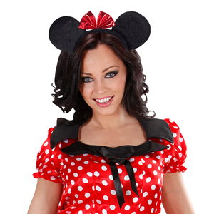 ORECCHIE TOPINA CON CERCHIETTO ACCESSORI PER ABITO VESTITO TRAVESTIMENTO CARNEVALE BAMBINA