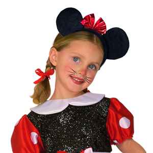 ORECCHIE TOPINA CON CERCHIETTO ACCESSORI PER ABITO VESTITO TRAVESTIMENTO CARNEVALE BAMBINA