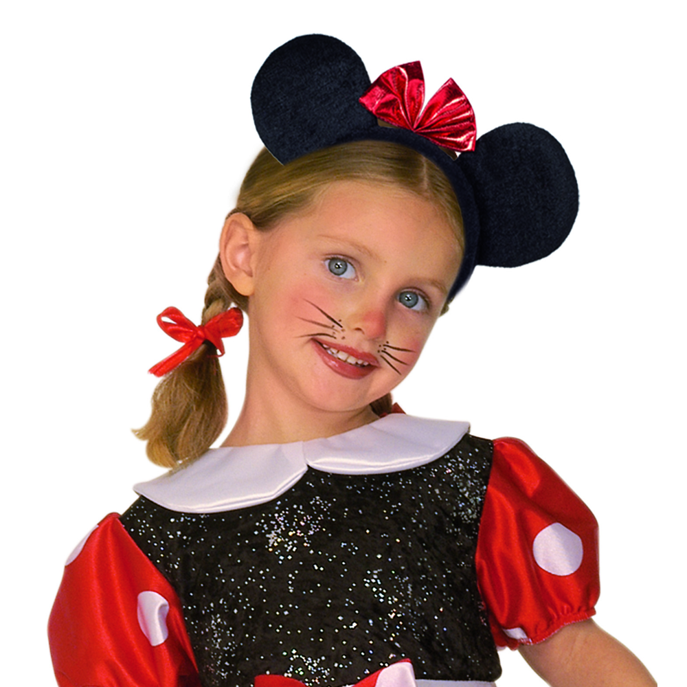 ORECCHIE TOPINA CON CERCHIETTO ACCESSORI PER ABITO VESTITO TRAVESTIMENTO CARNEVALE BAMBINA