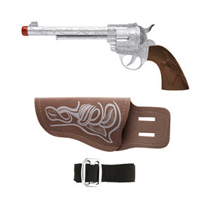 VESTITO CARNEVALE + ACCESSORI BILLY COWBOY COSTUME CAPPELLO PISTOLA CON FONDINA 8/10 ANNI TRAVESTIMENTO - 3833+2475K+9804C