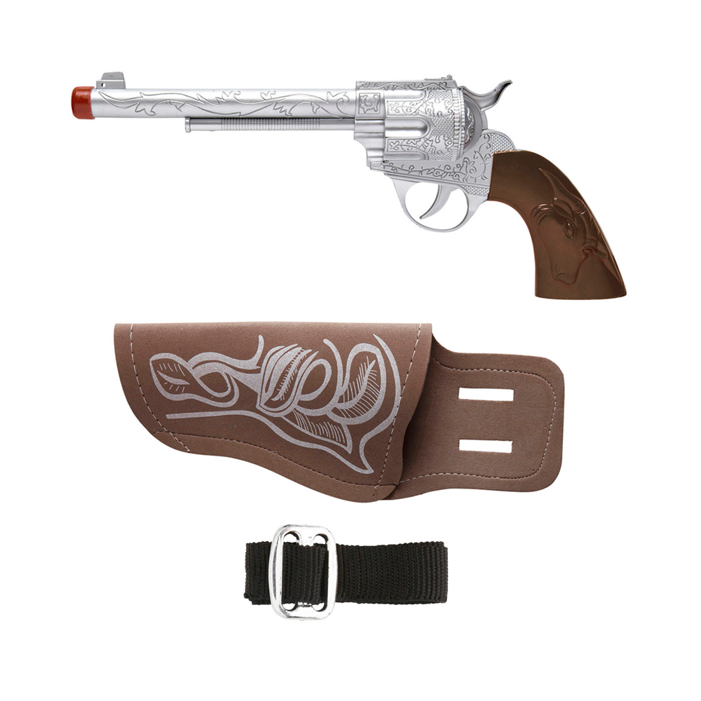 VESTITO CARNEVALE + ACCESSORI BILLY COWBOY COSTUME CAPPELLO PISTOLA CON FONDINA 8/10 ANNI TRAVESTIMENTO - 3833+2475K+9804C