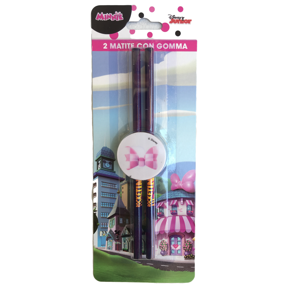 MATITA MINNIE MOUSE DISNEY 2 PEZZI CON GOMMA - MIN0265