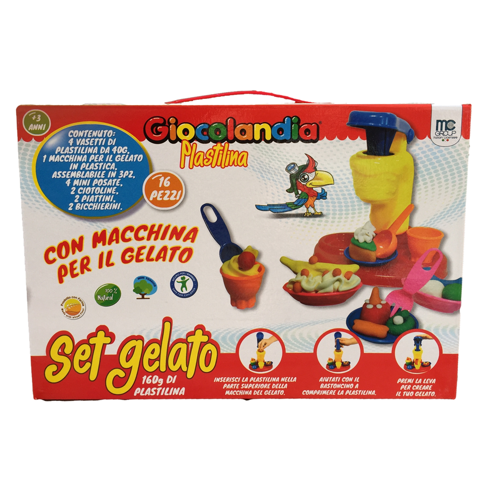 SET GELATO ATTIVITA' 16 PEZZI BAMBINO STAMPINI E STRUMENTI CON PLASTILINA PLASTICHINA - GL0011