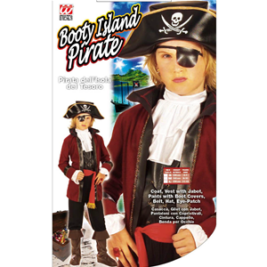 VESTITO CARNEVALE + ACCESSORI PIRATA DELL'ISOLA DEL TESORO COSTUME SCIABOLA 5/7 ANNI TRAVESTIMENTO - 5559+7007B