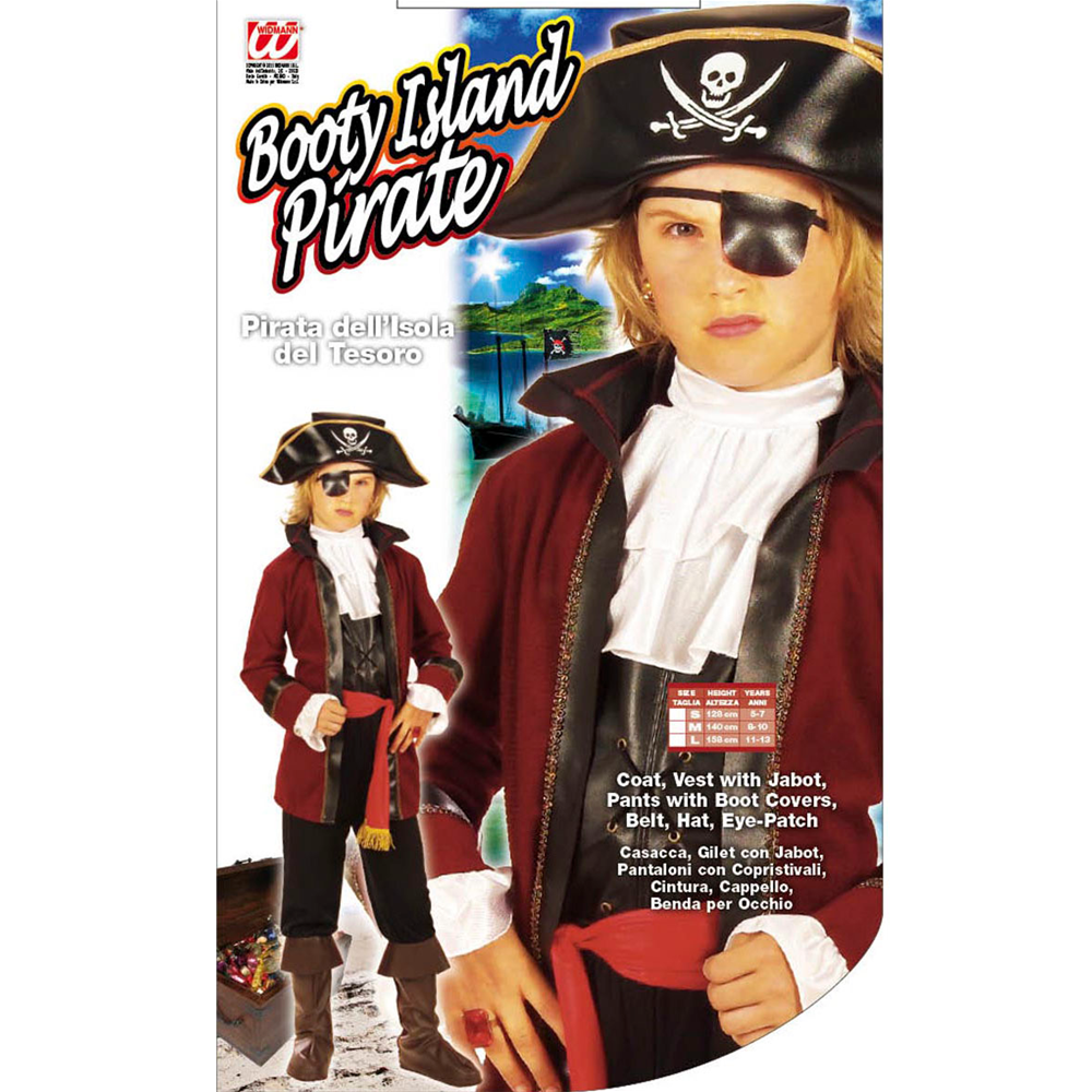 VESTITO CARNEVALE + ACCESSORI PIRATA DELL'ISOLA DEL TESORO COSTUME SCIABOLA 5/7 ANNI TRAVESTIMENTO - 5559+7007B