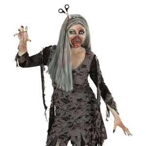 FORBICI INSANGUINATE IN TESTA ACCESSORI PER ABITO VESTITO TRAVESTIMENTO CARNEVALE HALLOWEEN 