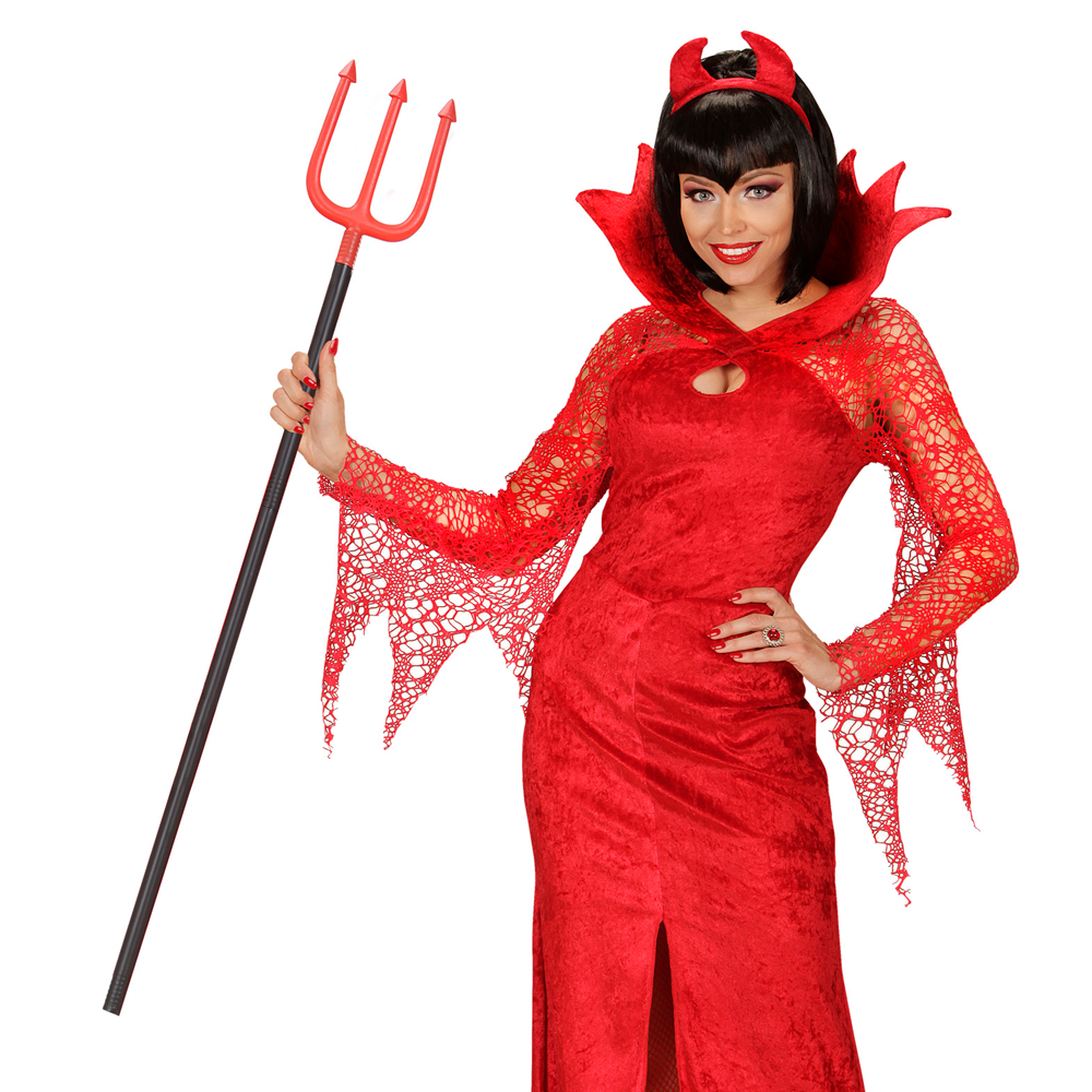 VESTITO CARNEVALE CON ACCESSORI DIAVOLO TRIDENTE TRAVESTIMENTO HALLOWEEN BAMBINO 5/7 ANNI - 0249+5279D