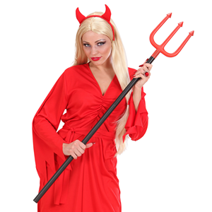 VESTITO CARNEVALE CON ACCESSORI DIAVOLO TRIDENTE TRAVESTIMENTO HALLOWEEN BAMBINO 5/7 ANNI - 0249+5279D