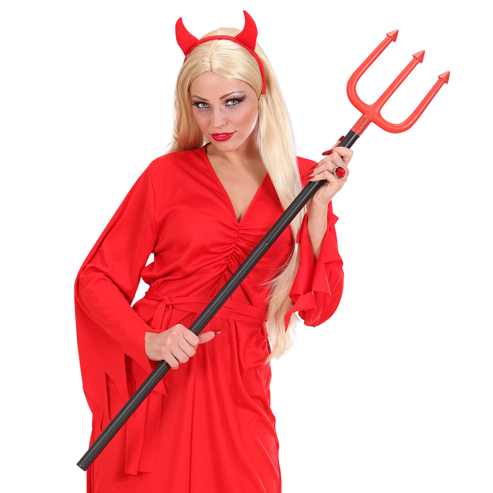 VESTITO CARNEVALE CON ACCESSORI DIAVOLO TRIDENTE TRAVESTIMENTO HALLOWEEN BAMBINO 5/7 ANNI - 0249+5279D